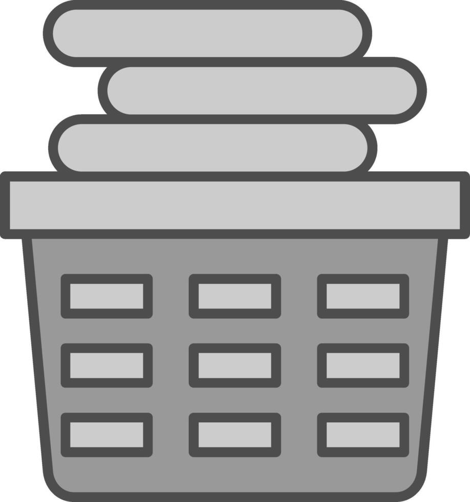 Laundry Basket Fillay Icon vector