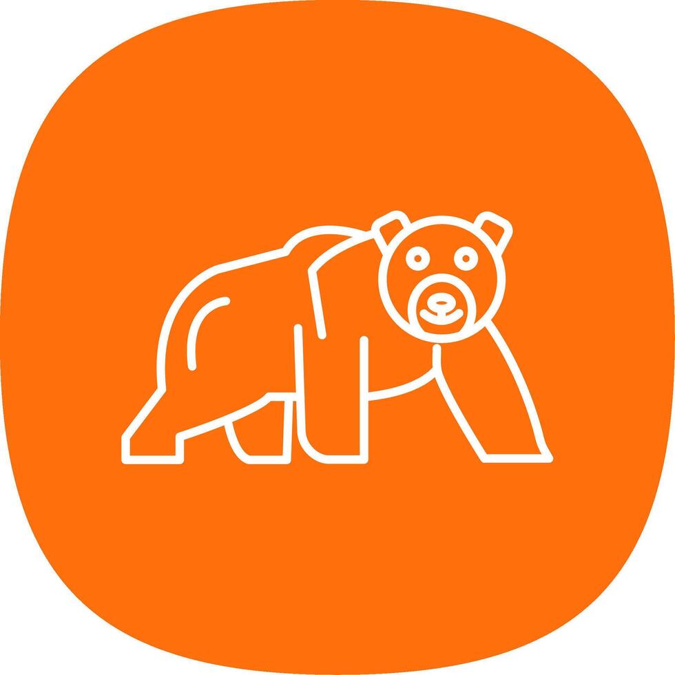 polar oso línea curva icono vector