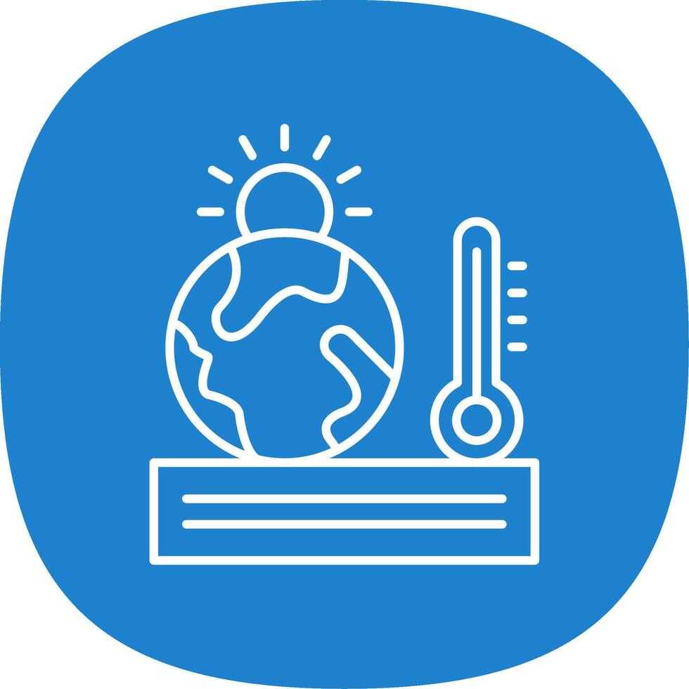 Global Warming Line Curve Icon vector