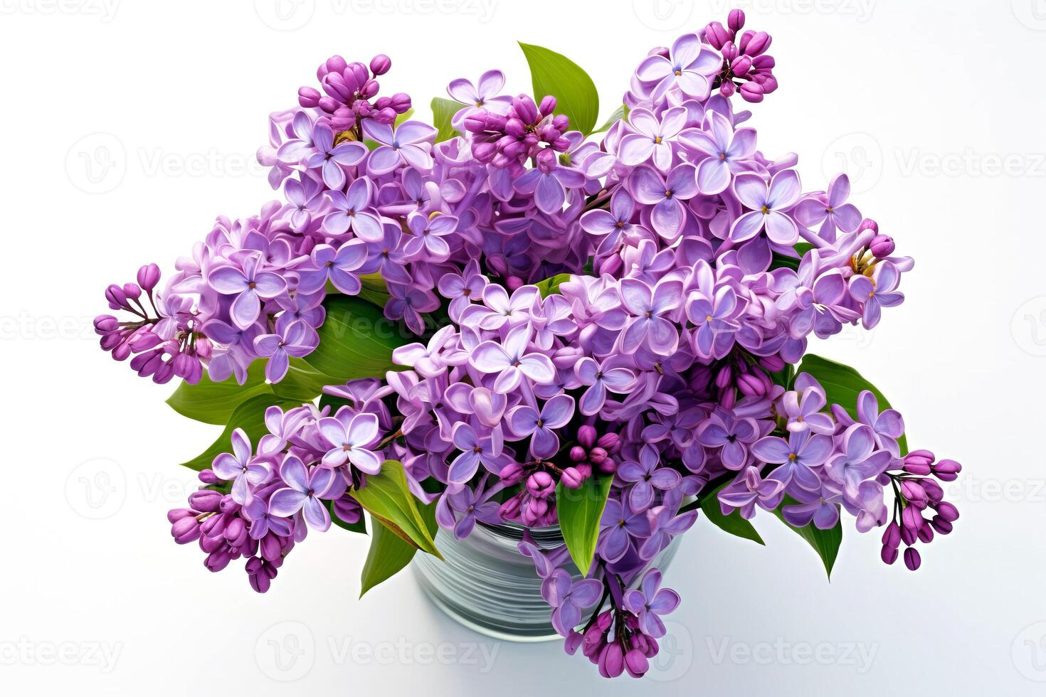 A bouquet of beautiful lilacs in a vase. . photo