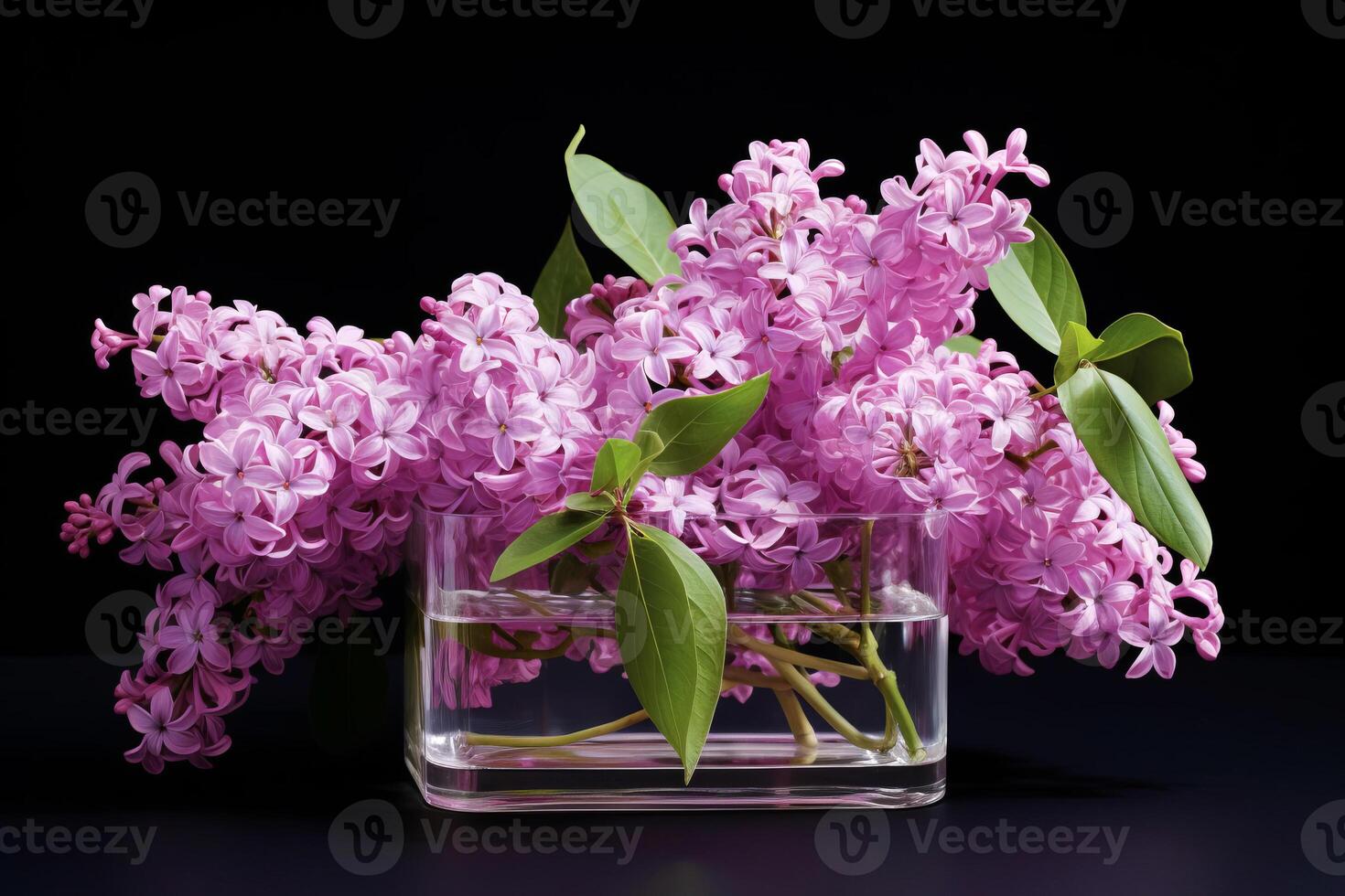 A bouquet of beautiful lilacs in a vase. . photo