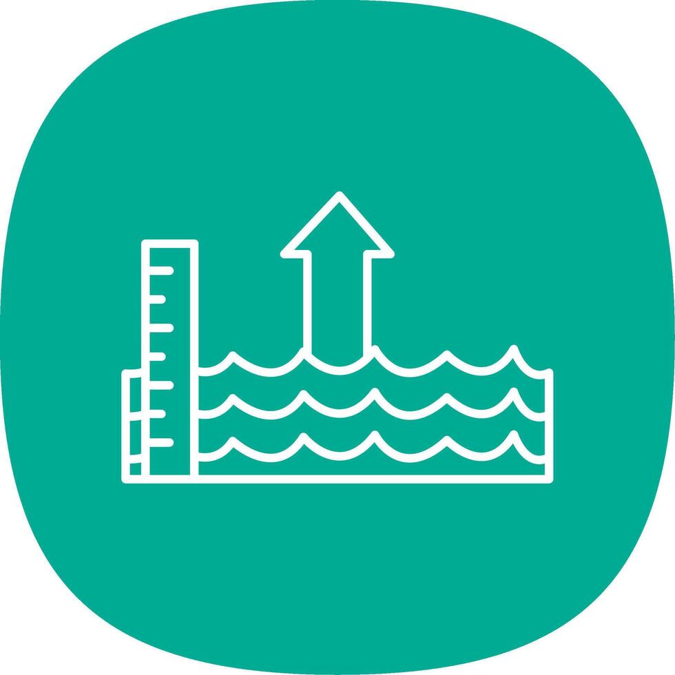 Sea Level Rise Line Curve Icon vector