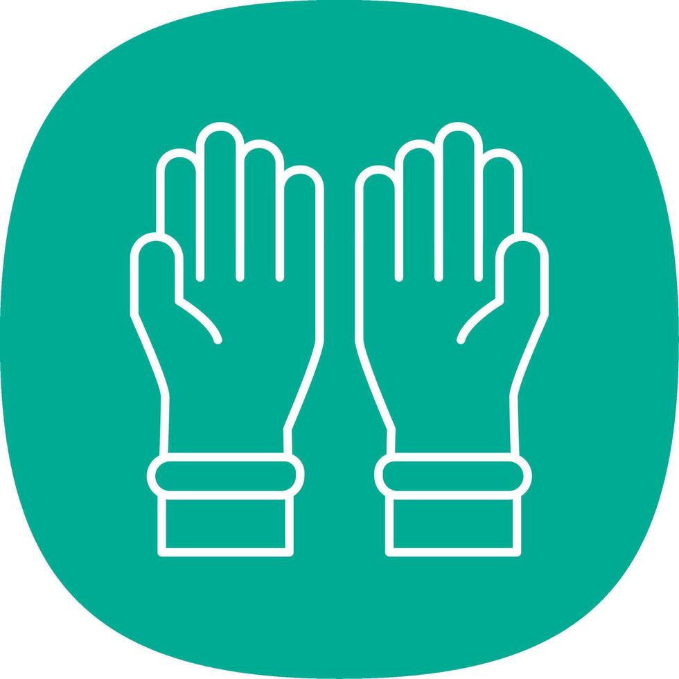 Protective Gloves Line Curve Icon vector