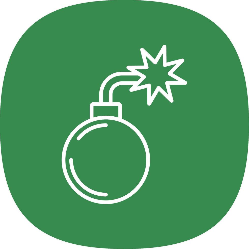 Bomb Line Curve Icon vector