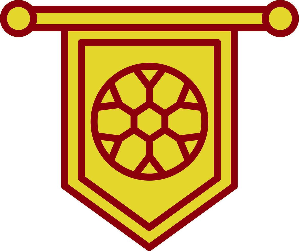 Football Banner Line Two Color Icon vector