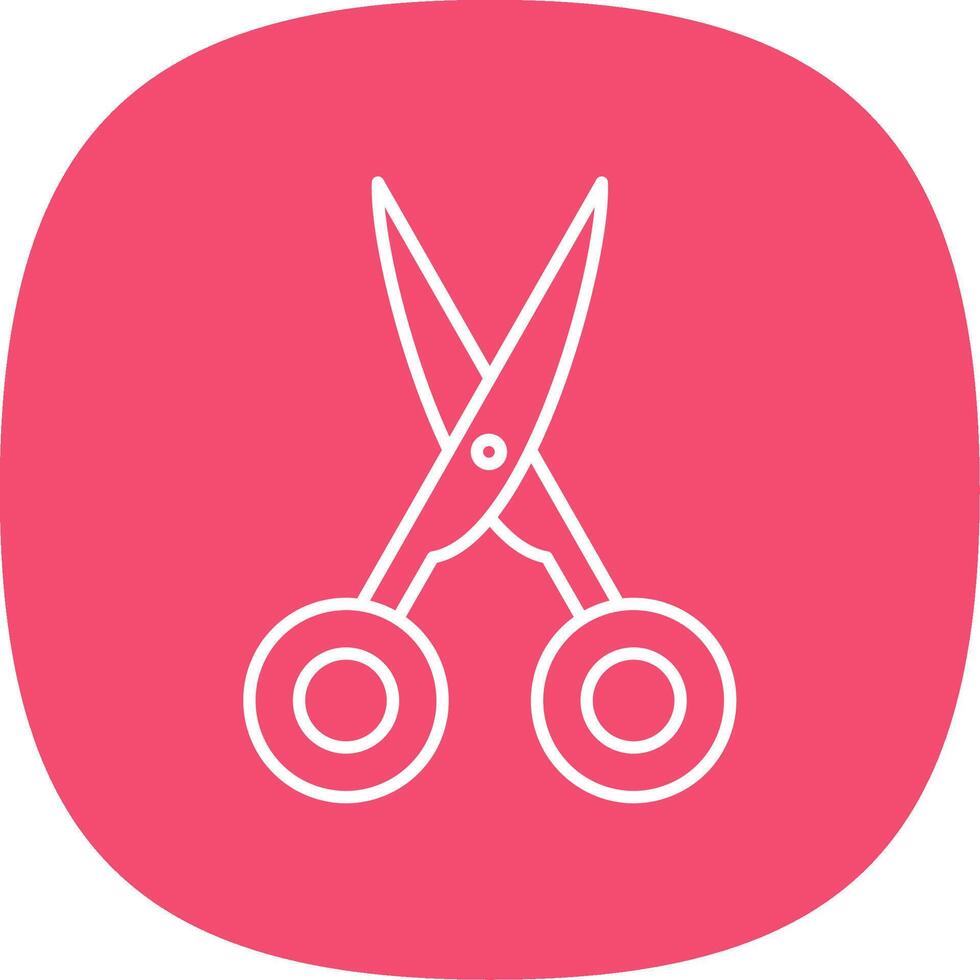 Scissors Line Curve Icon vector