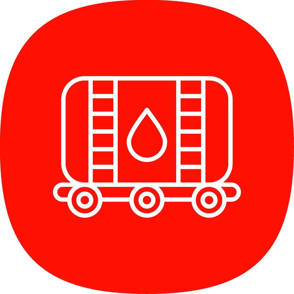 Oil Tank Line Curve Icon vector