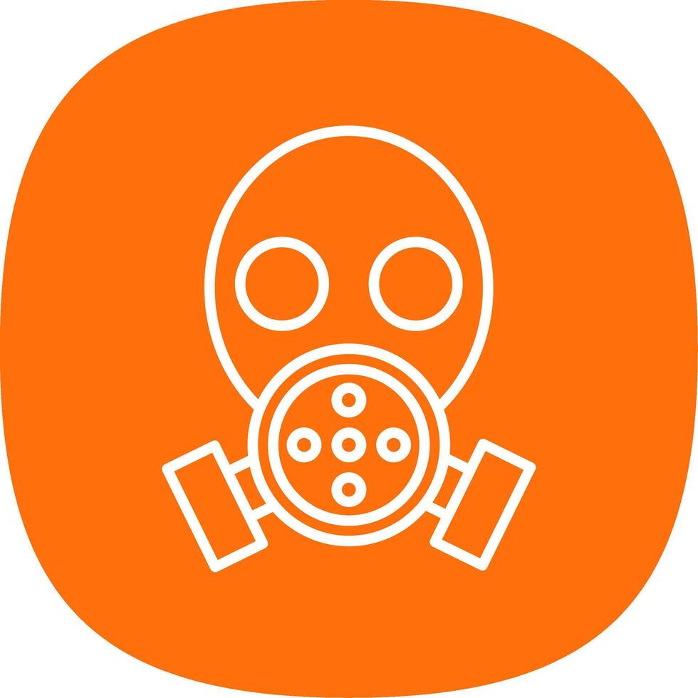 Gas Mask Line Curve Icon vector