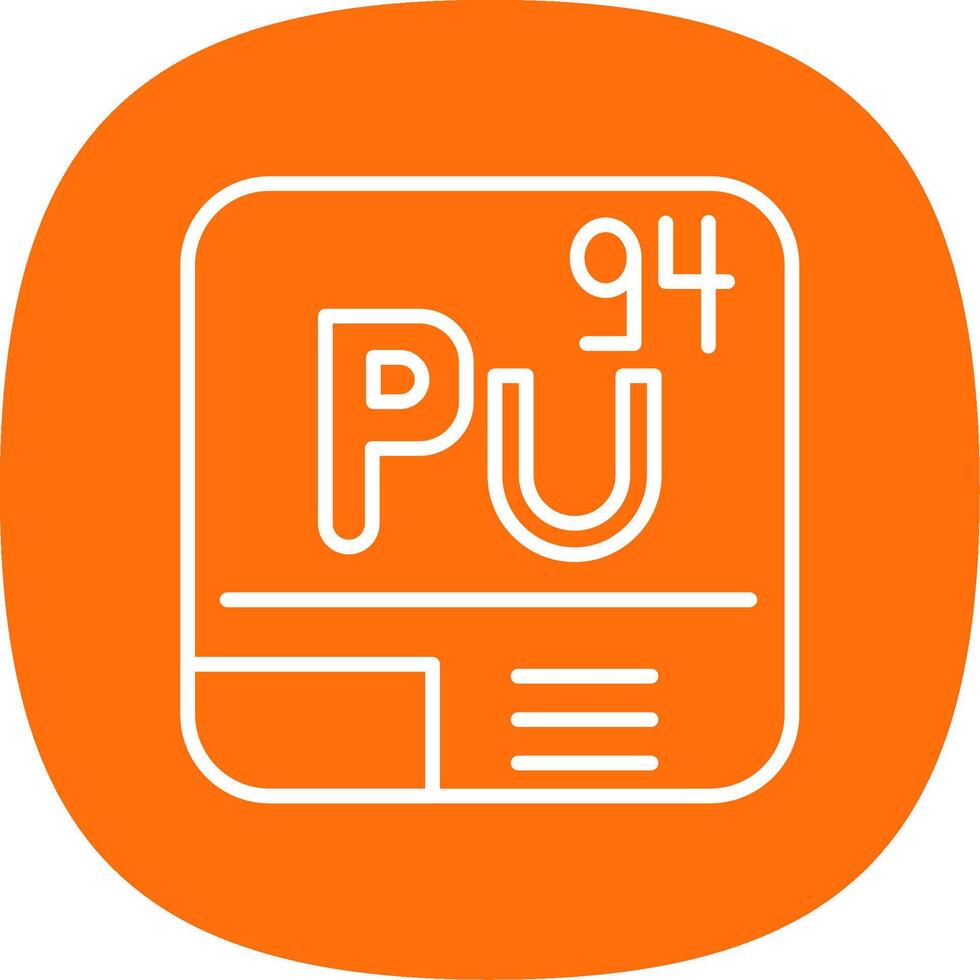 Plutonium Line Curve Icon vector