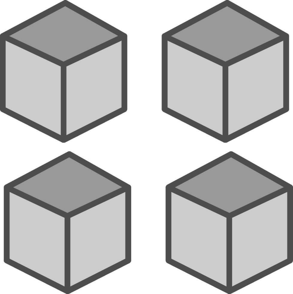 Cube Fillay Icon vector