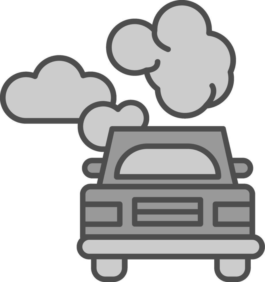 Car Pollution Fillay Icon vector