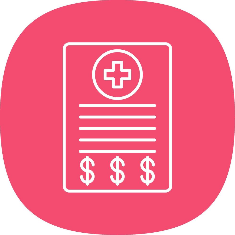 Medical Bill Line Curve Icon vector