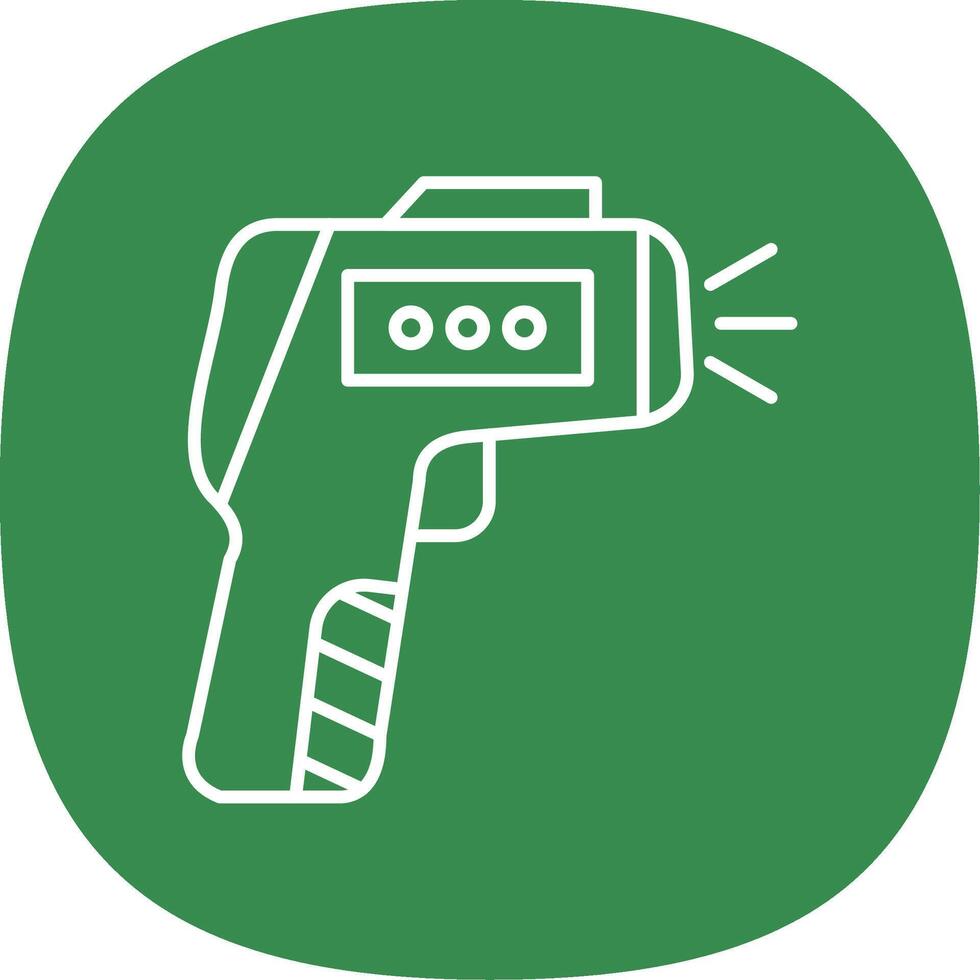 termómetro pistola línea curva icono vector