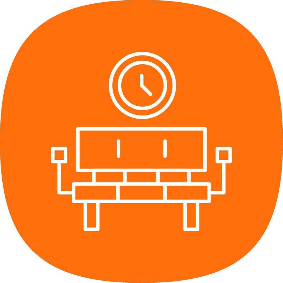 Waiting Room Line Curve Icon vector