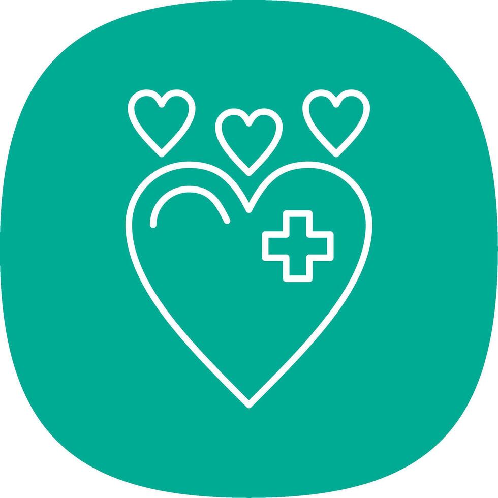 Heart Line Curve Icon vector
