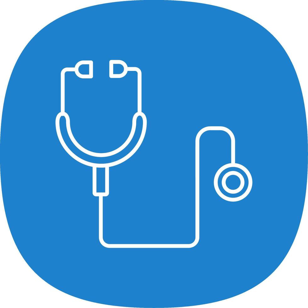 Stethoscope Line Curve Icon vector