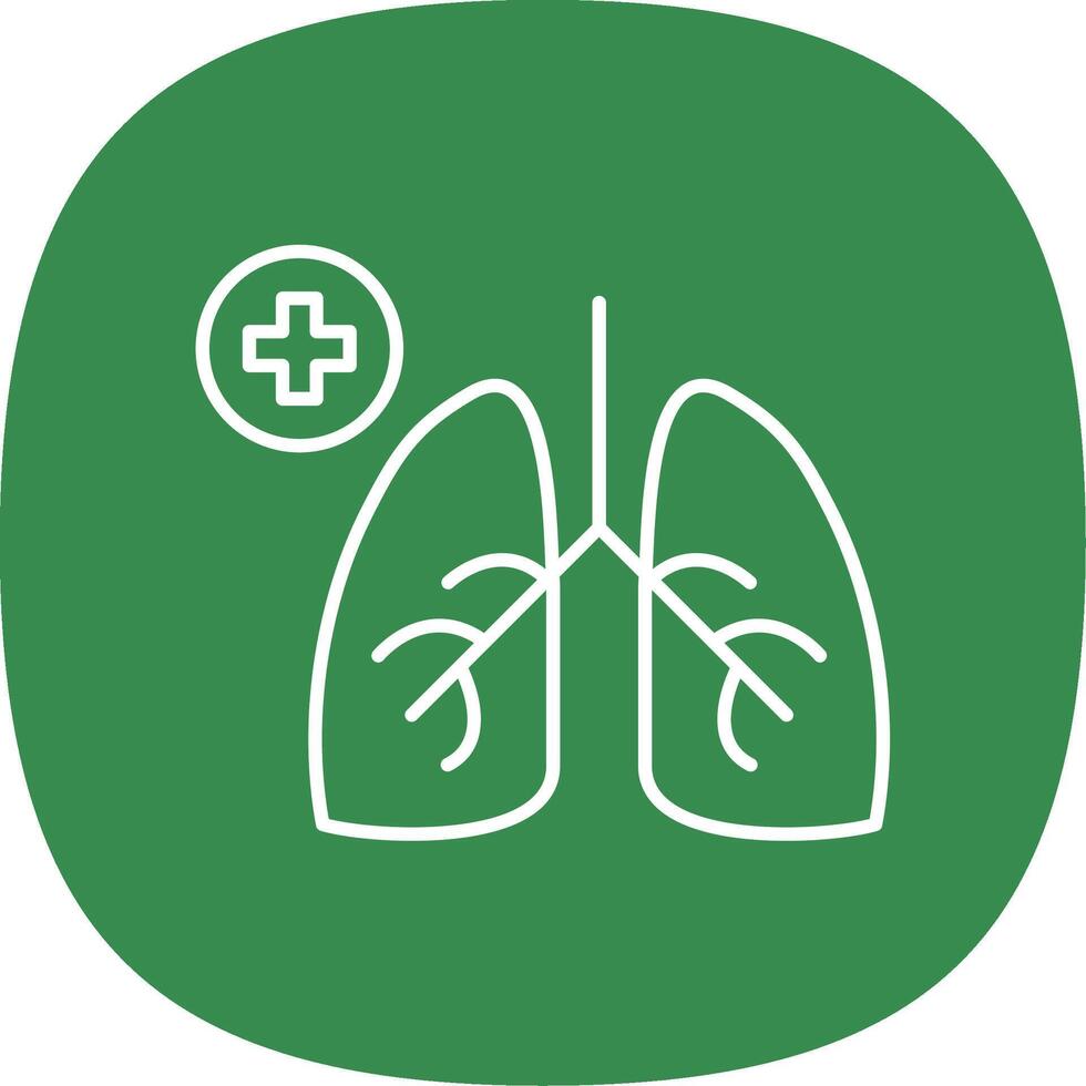 Pulmonology Line Curve Icon vector