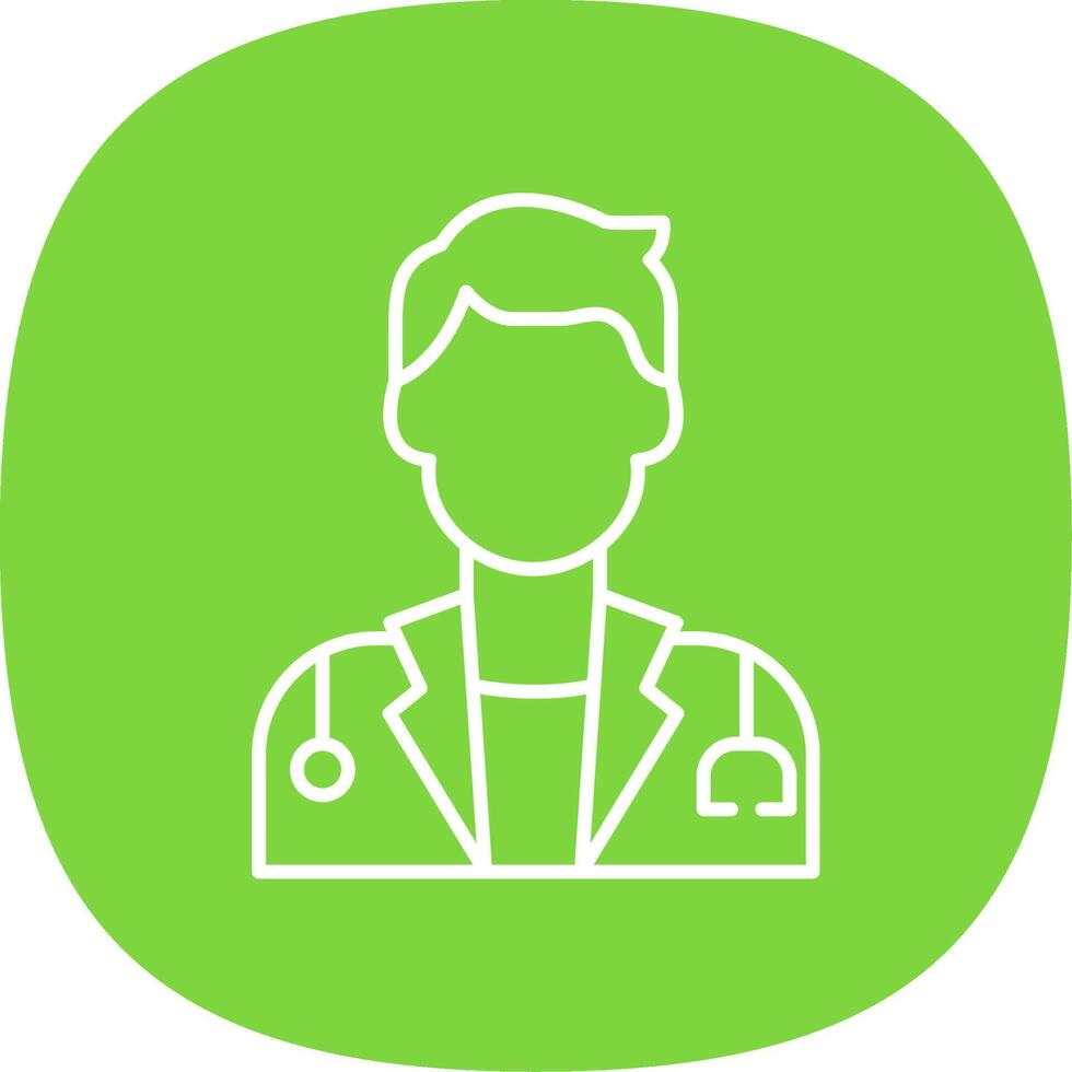 Surgeon Line Curve Icon vector