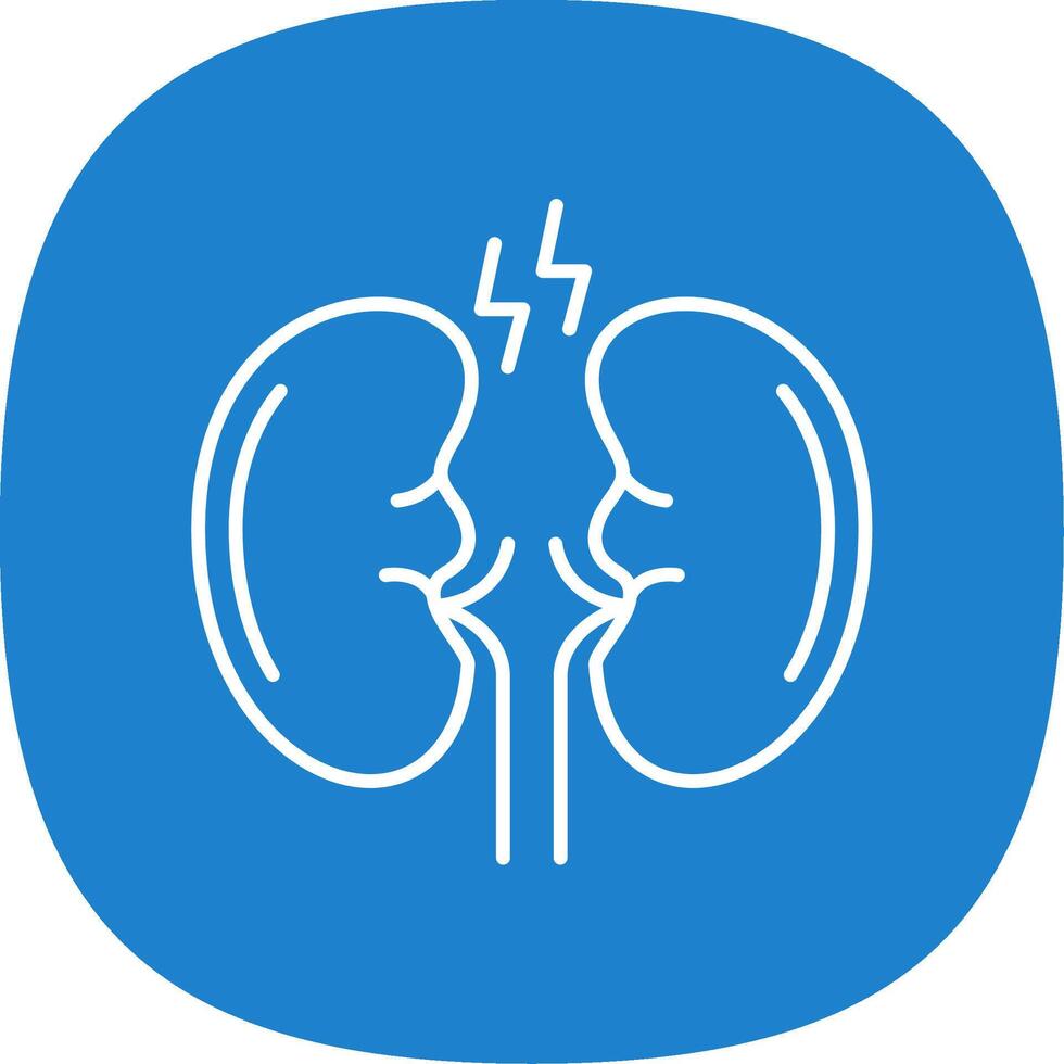 Kidney Line Curve Icon vector