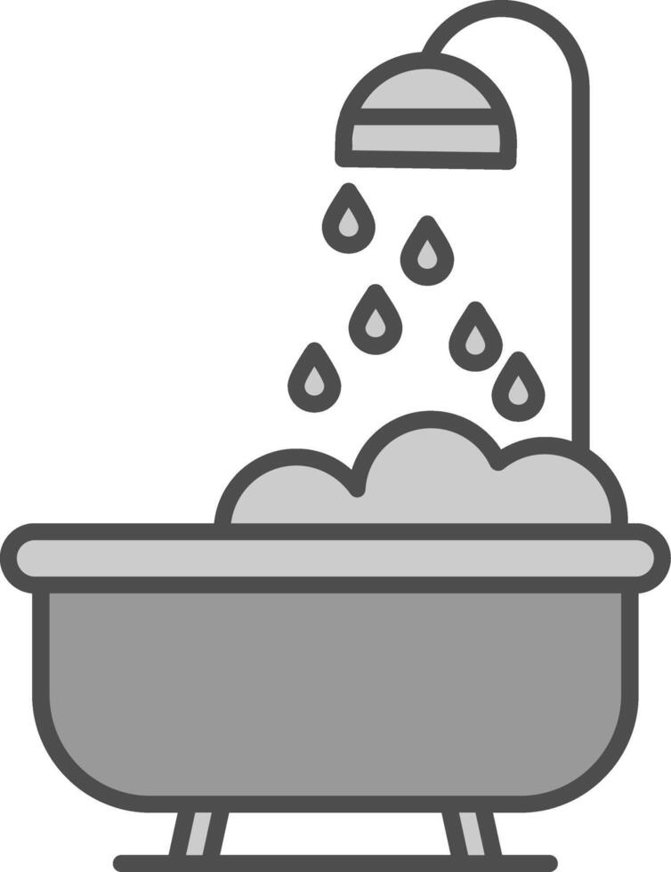 Bathtub Line Two Color Icon vector