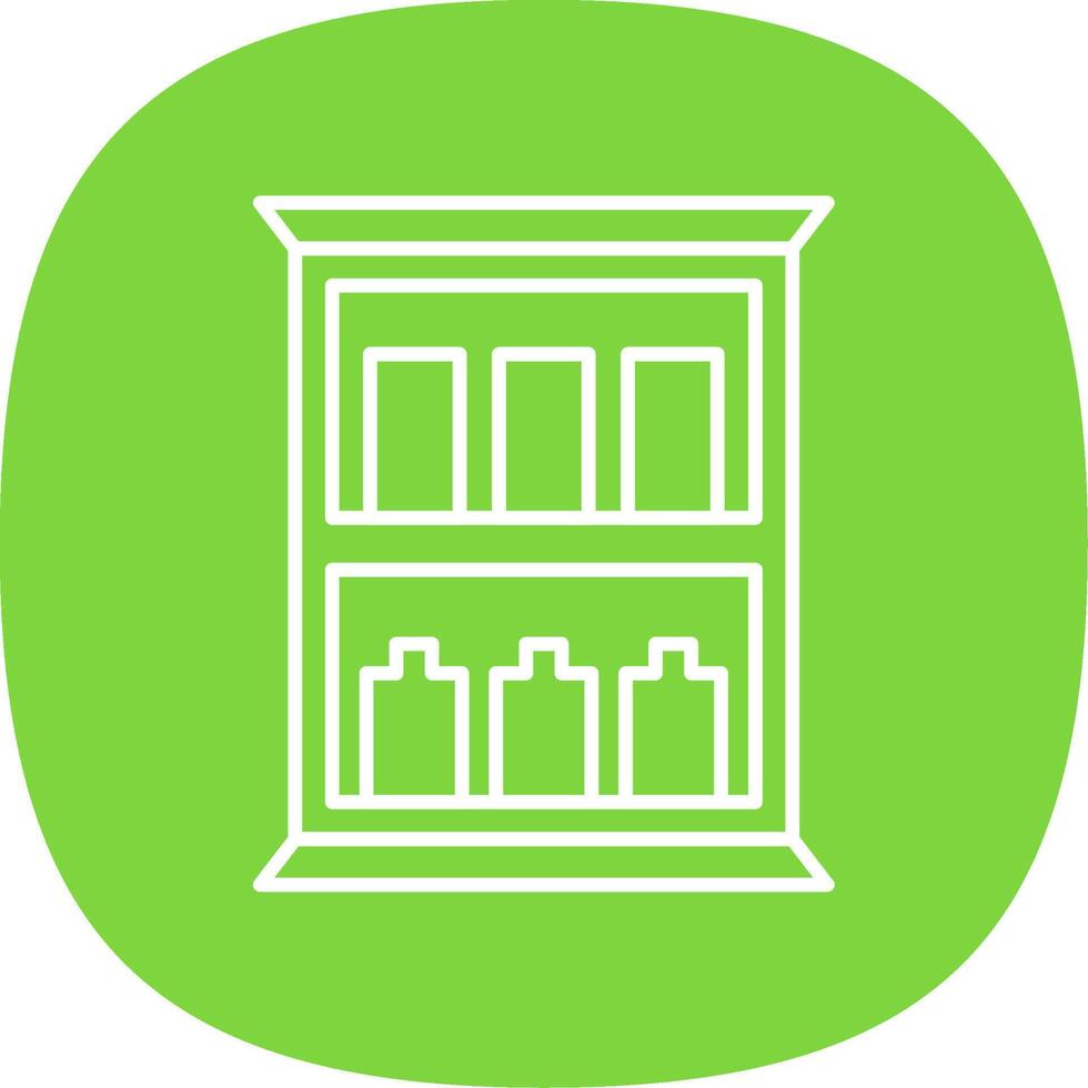 Medicine Cabinet Line Curve Icon vector