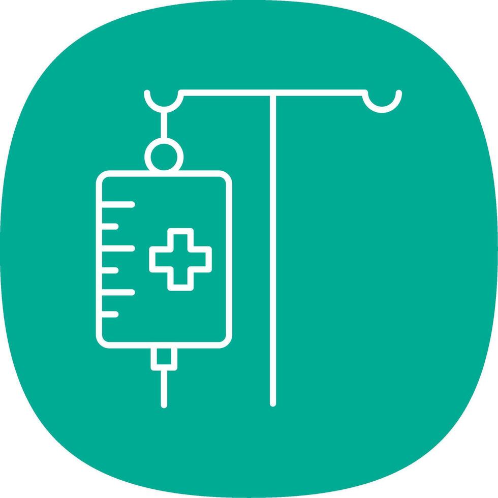 Medical Drip Line Curve Icon vector