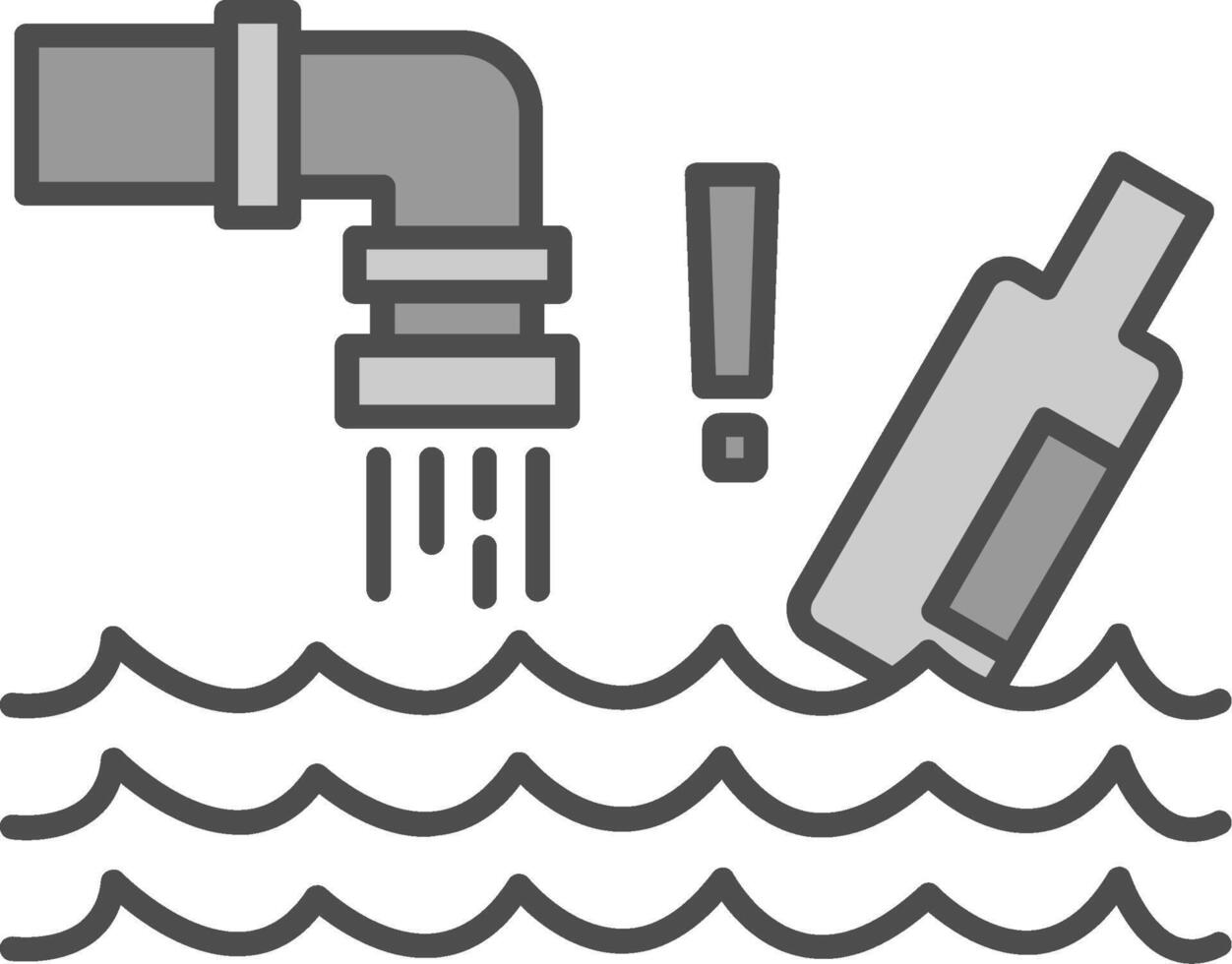 Water Pollution Fillay Icon vector