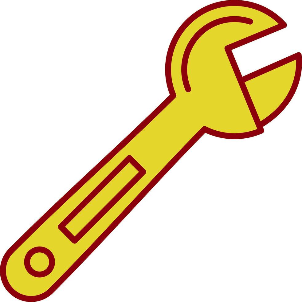 Adjustable Wrench Line Two Color Icon vector