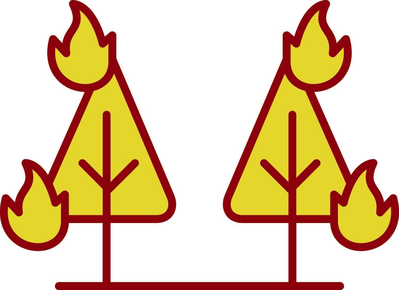 icono de dos colores de la línea de incendios forestales vector