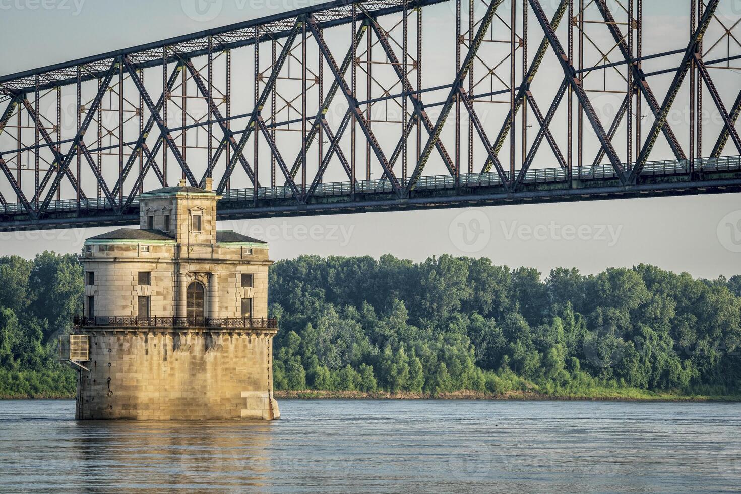 Water tower on Mississippi River photo