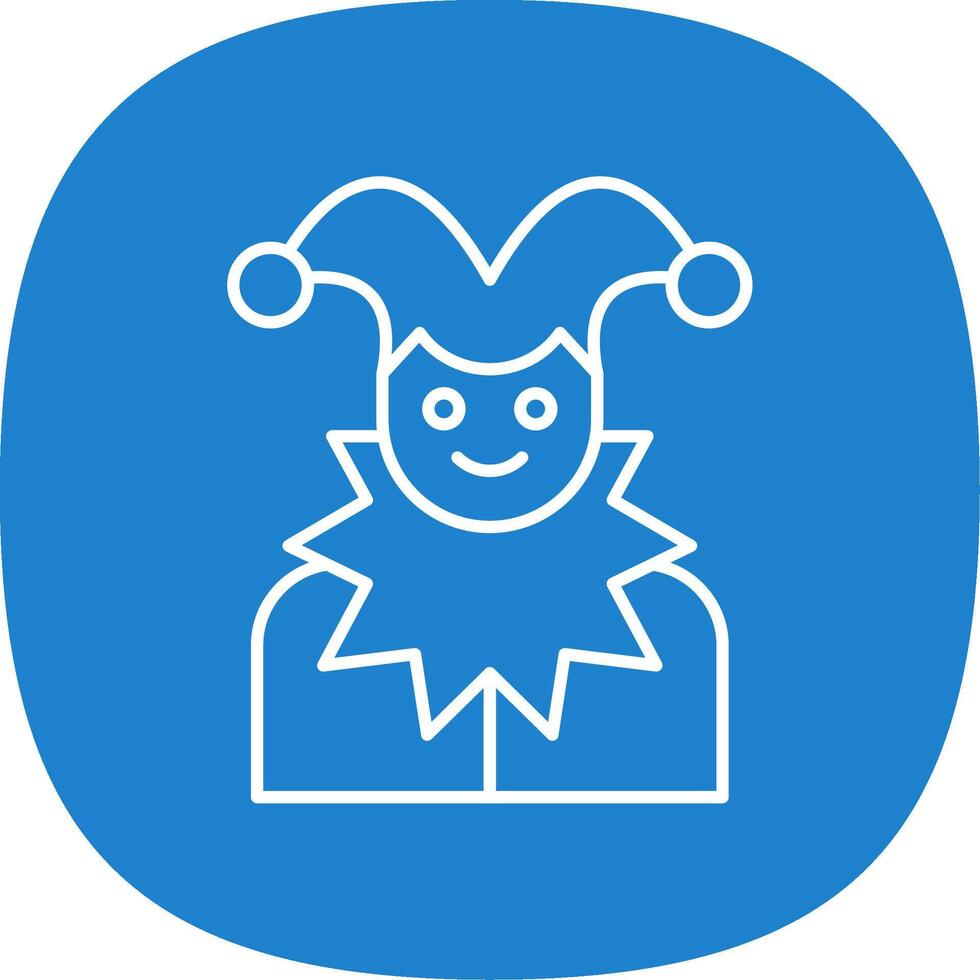 Jester Line Curve Icon vector