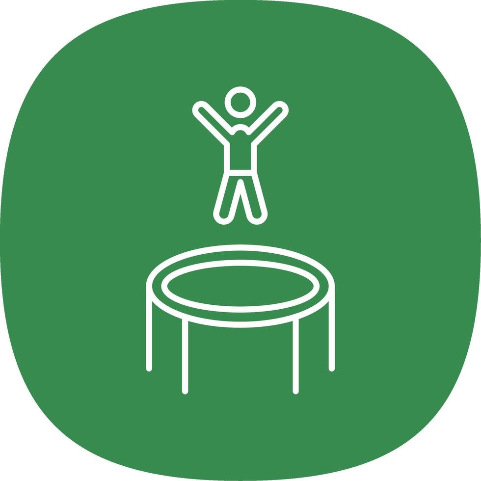 Trampoline Line Curve Icon vector