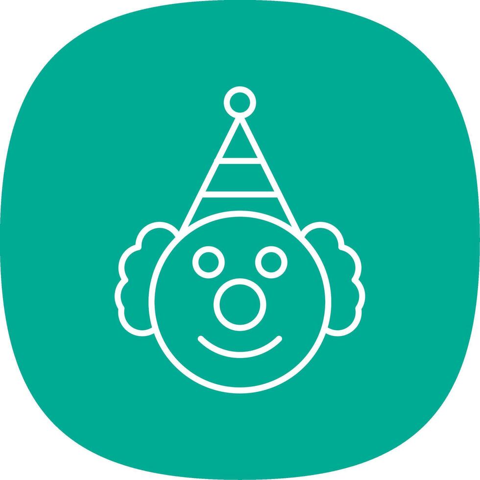 Clown Line Curve Icon vector