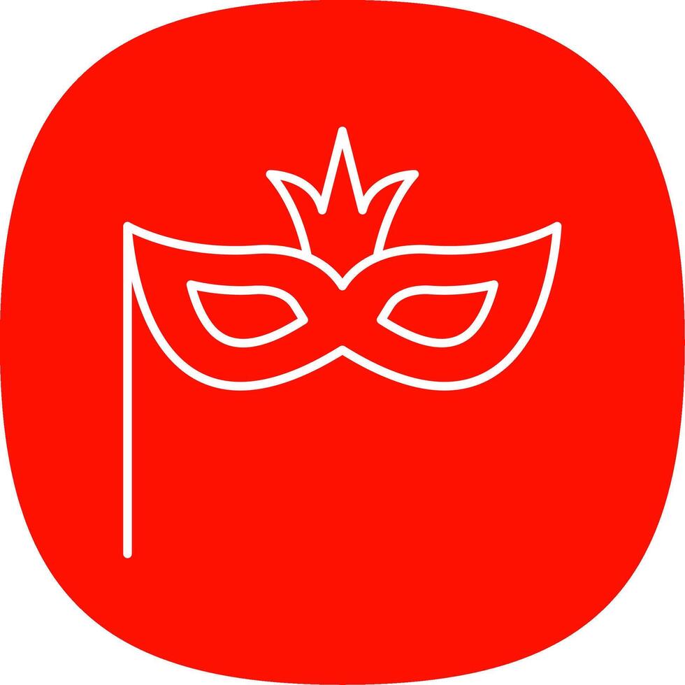 Carnival Mask Line Curve Icon vector