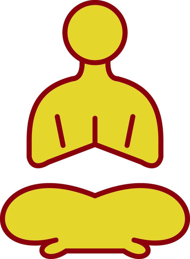 icono de dos colores de la línea de yoga vector
