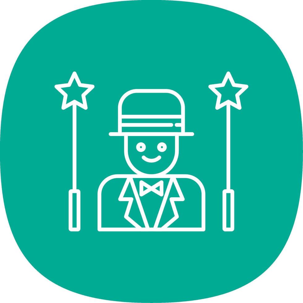 Magician Line Curve Icon vector