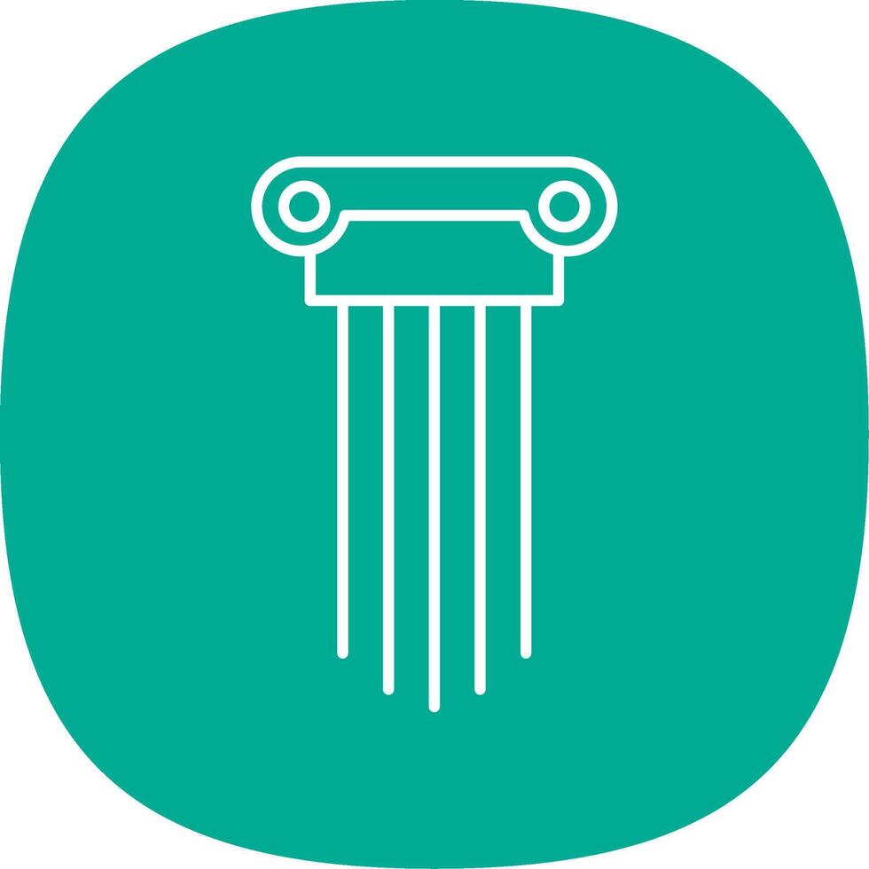 Greek Pillars Line Curve Icon vector