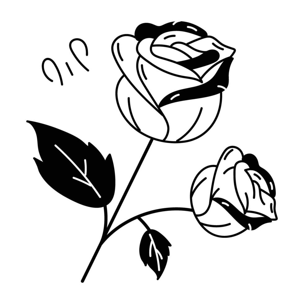 Trendy Garden Roses vector