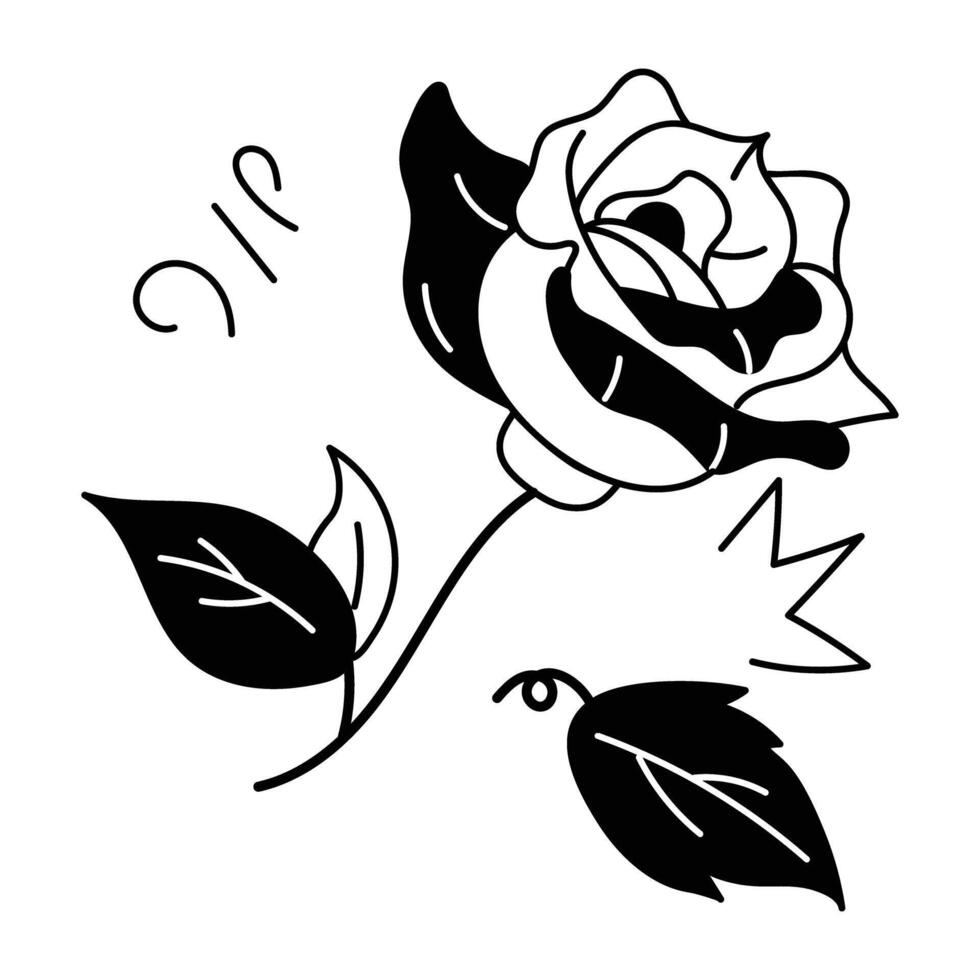 Trendy Rosebush Concepts vector