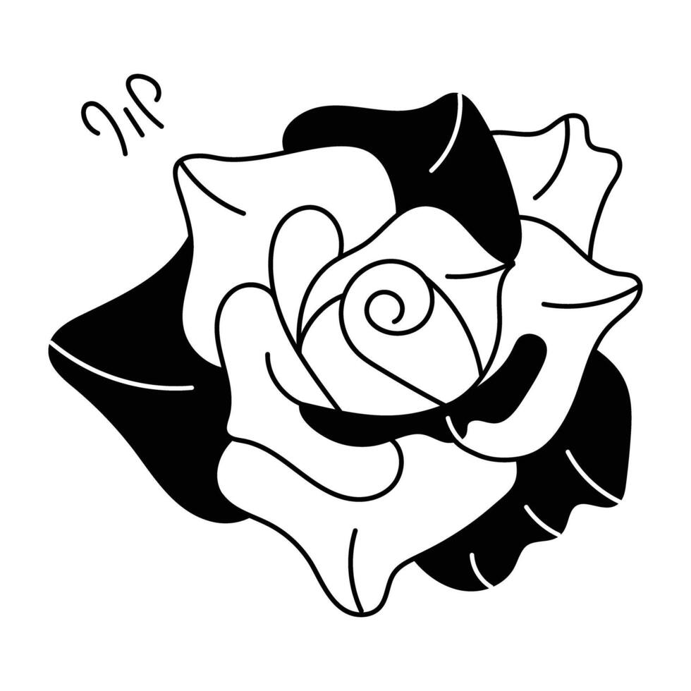 Trendy Blooming Rose vector