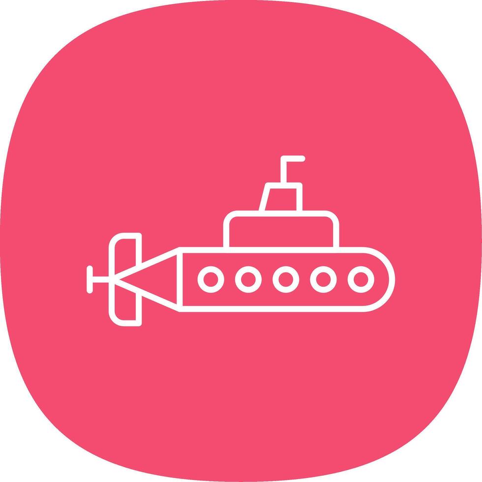 Submarine Line Curve Icon vector