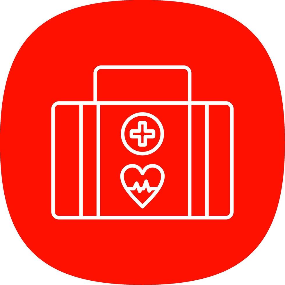 First Aid Kit Line Curve Icon vector