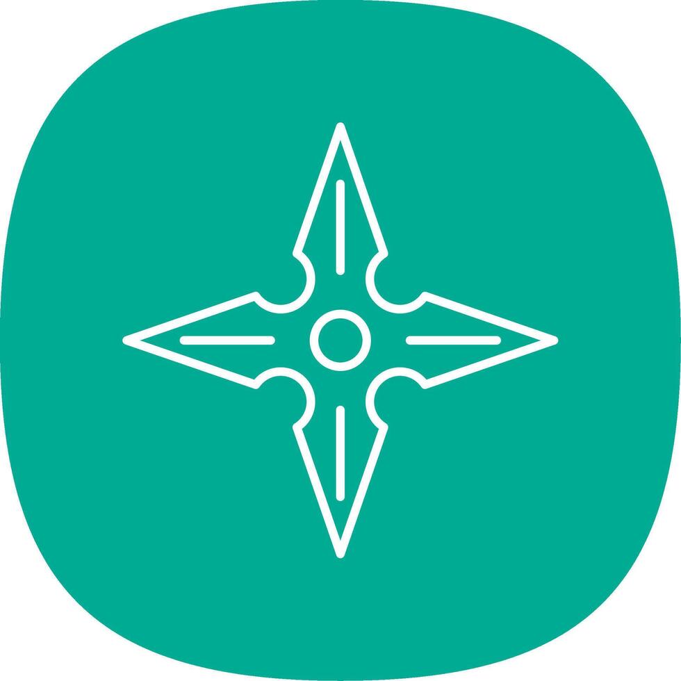 Shuriken Line Curve Icon vector