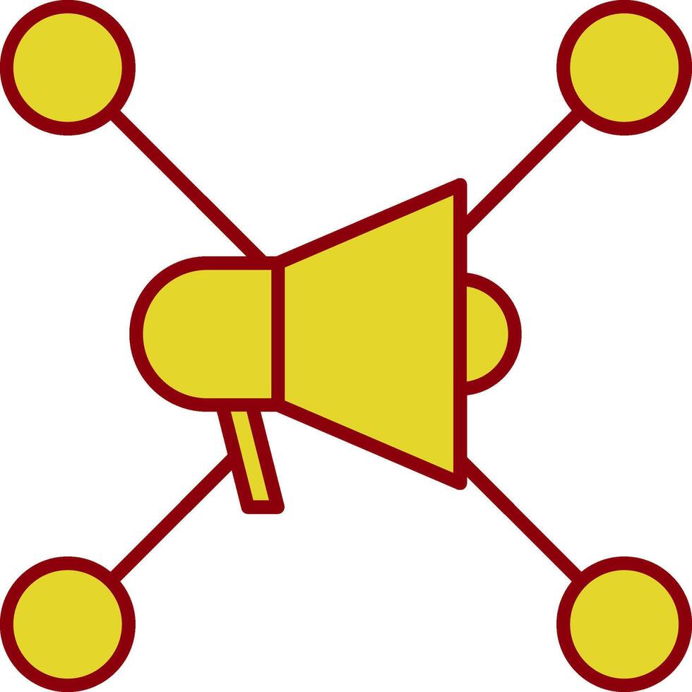 Social Network Line Two Color Icon vector