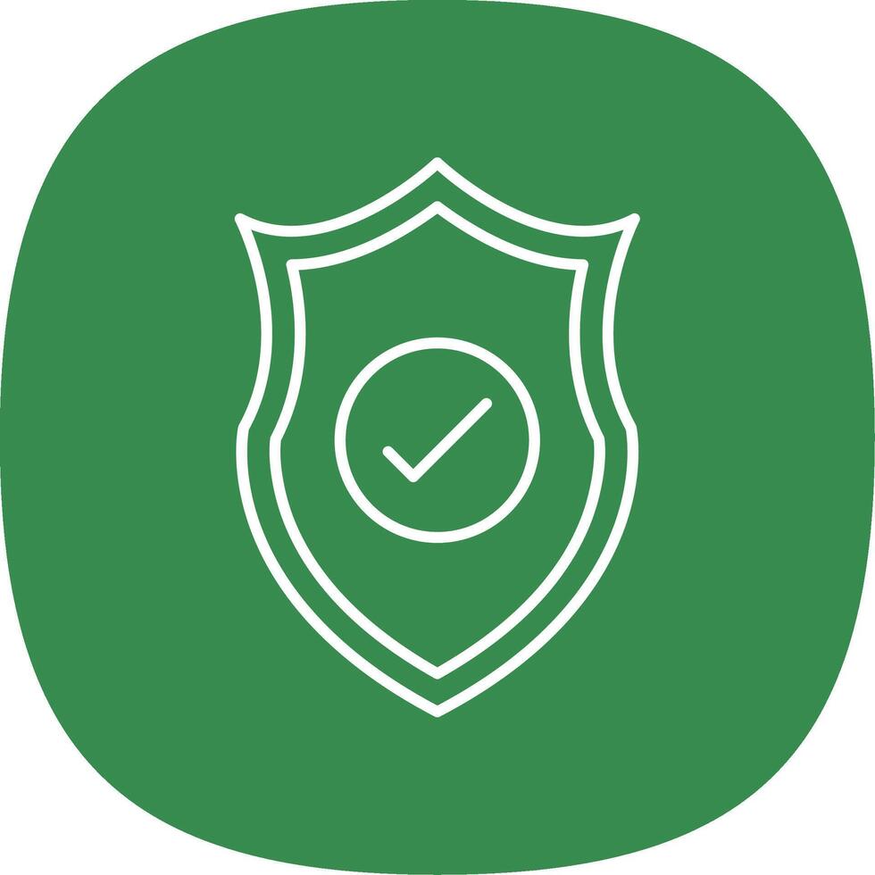 Safety Line Curve Icon vector