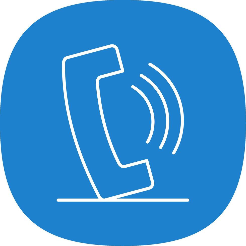 Phone Call Line Curve Icon vector