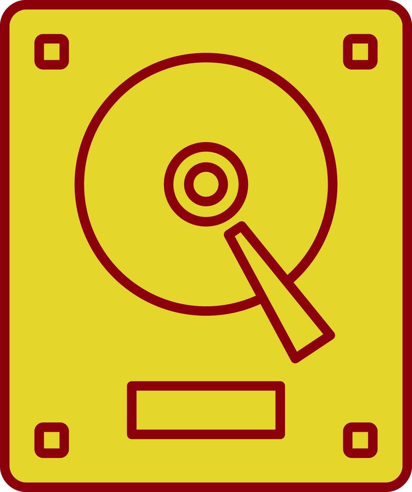 icono de dos colores de la línea del disco duro vector