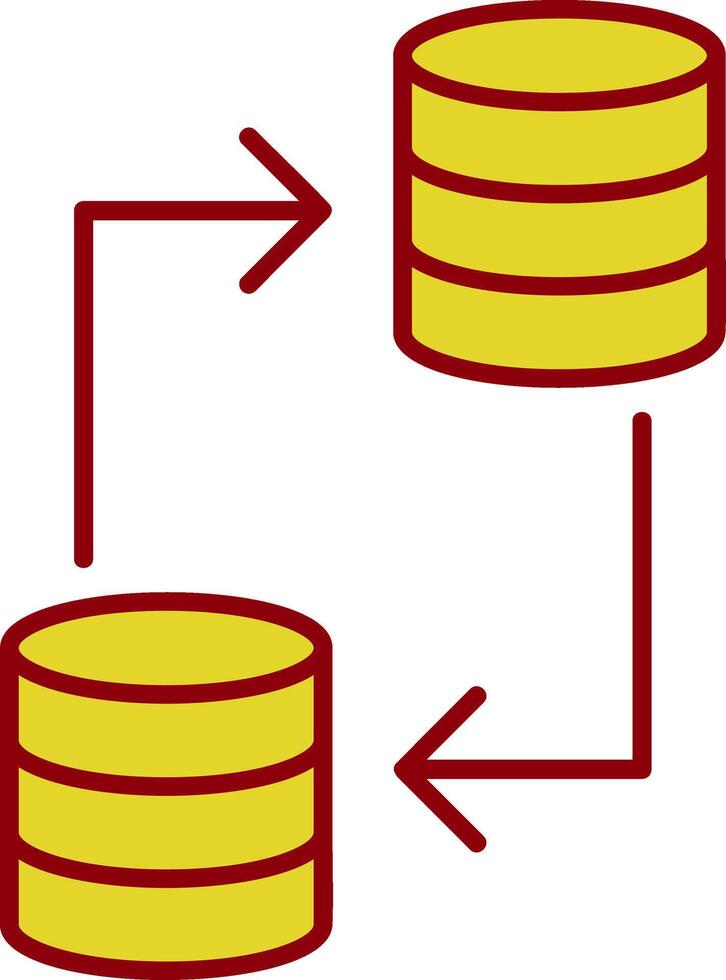 línea de transferencia de datos icono de dos colores vector