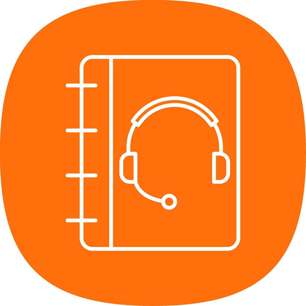 Notebook Support Line Curve Icon vector
