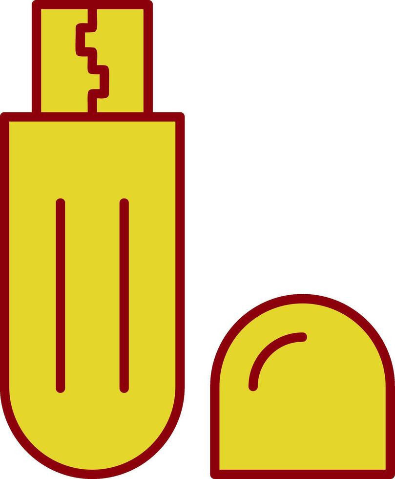 Flash Drive Line Two Color Icon vector